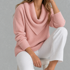 Women’s Knitted Jumper – Solid Colour Long Sleeve Pullover for Autumn & Winter