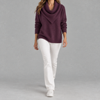Women’s Knitted Jumper – Solid Colour Long Sleeve Pullover for Autumn & Winter