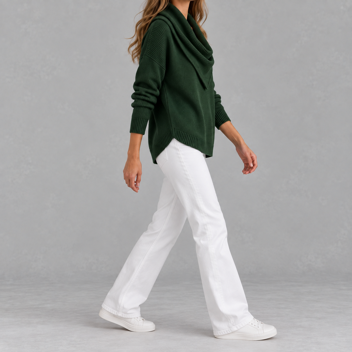 Women’s Knitted Jumper – Solid Colour Long Sleeve Pullover for Autumn & Winter