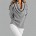 Women’s Knitted Jumper – Solid Colour Long Sleeve Pullover for Autumn & Winter