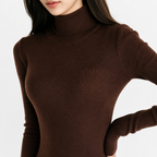 Women’s Knit Dress – Midi Jumper Dress with Long Sleeves