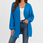Women’s Cardigan – Long Sleeve Loose Fit Knitted Open Front Jumper