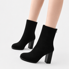 Women’s Mid-Calf Boots – Pointed Toe Mid-Cut Boots with Back Zip