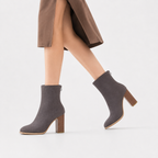 Women’s Mid-Calf Boots – Pointed Toe Mid-Cut Boots with Back Zip