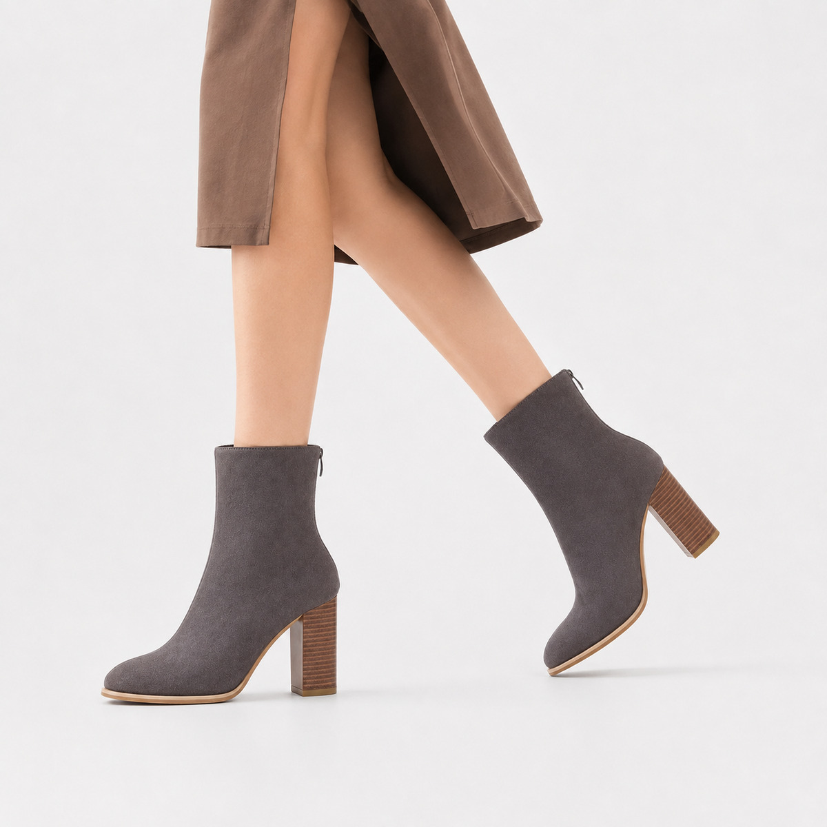 Women’s Mid-Calf Boots – Pointed Toe Mid-Cut Boots with Back Zip