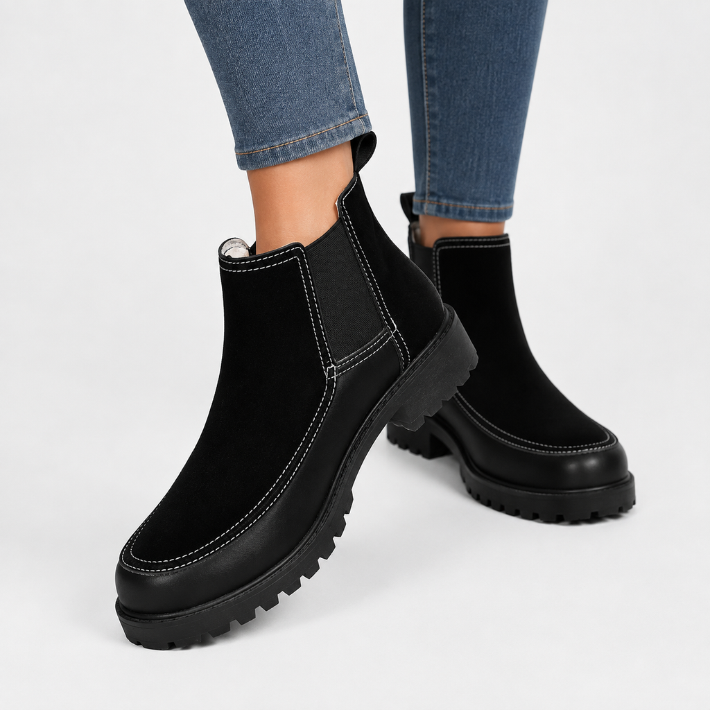 Women’s Platform Ankle Boots – Short Chunky Sole Martin Boots