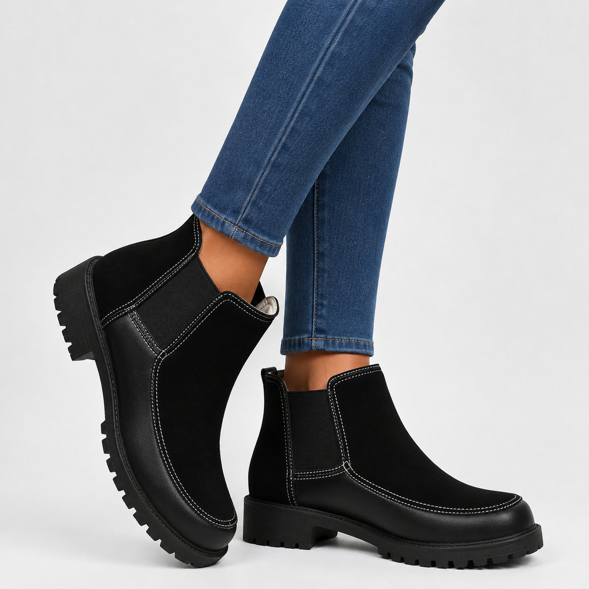 Women’s Platform Ankle Boots – Short Chunky Sole Martin Boots