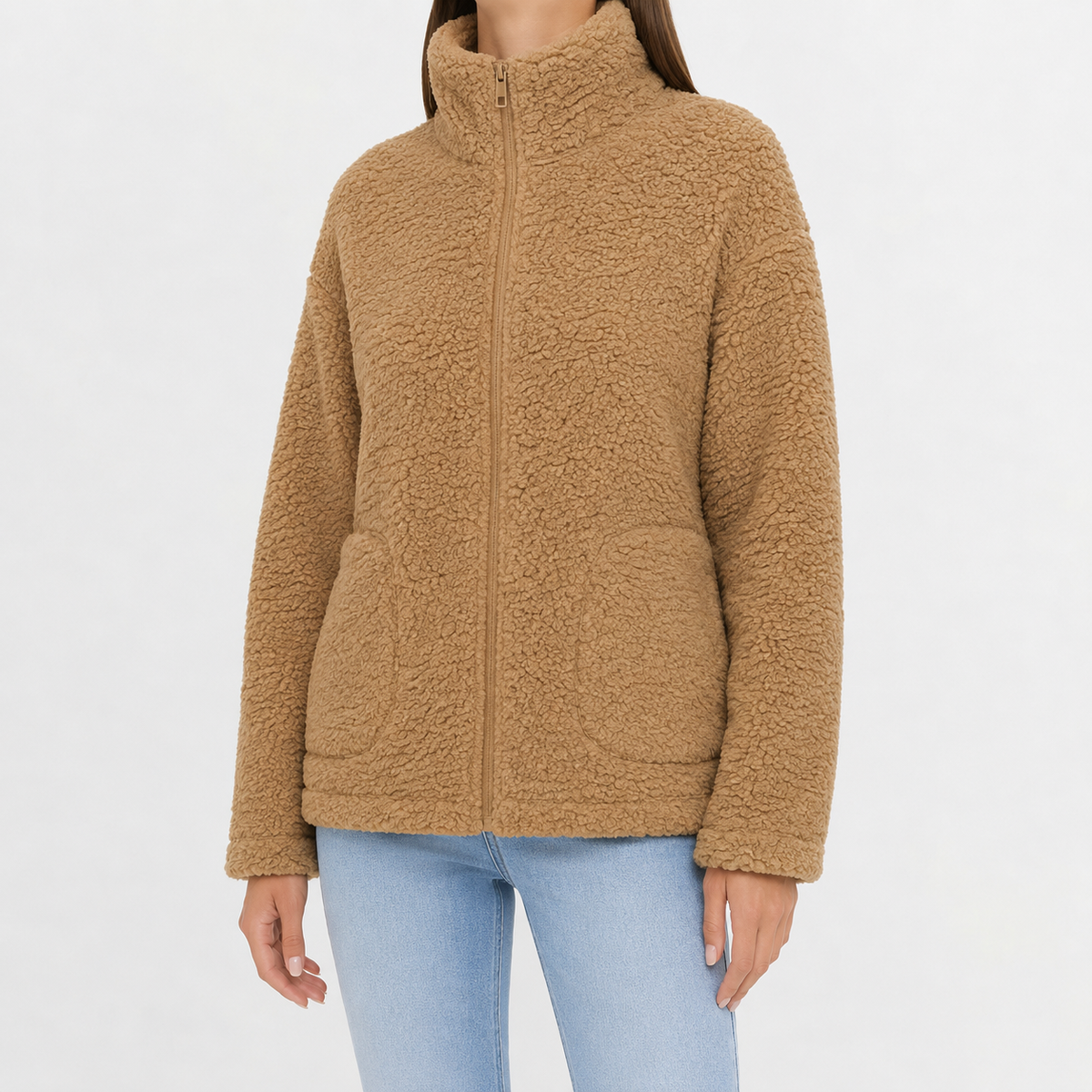 Women’s Fleece Jacket – Plush Warm Long Sleeve Casual Coat