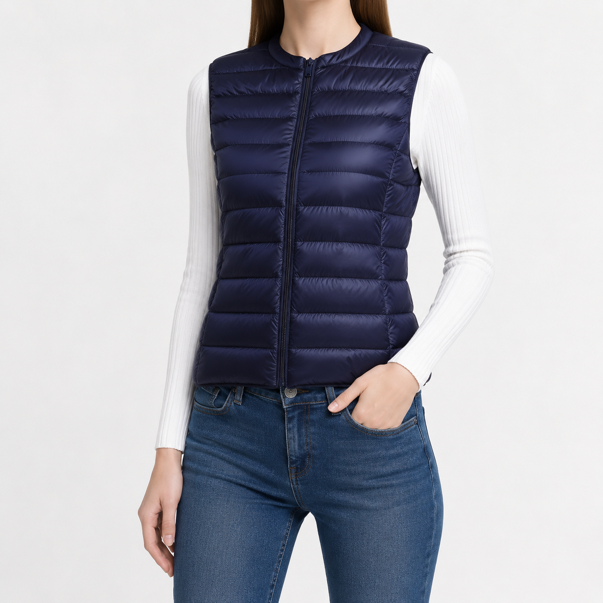 Women’s Quilted Gilet – Lightweight Slim Fit Sleeveless Padded Waistcoat