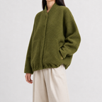 Women’s Bomber Jacket – Relaxed Fit Pocket Jacket with Long Sleeves