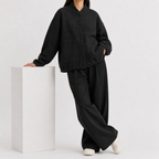 Women’s Bomber Jacket – Relaxed Fit Pocket Jacket with Long Sleeves