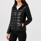Women’s Padded Coat – Relaxed Fit Hooded Mid-Length Winter Jacket