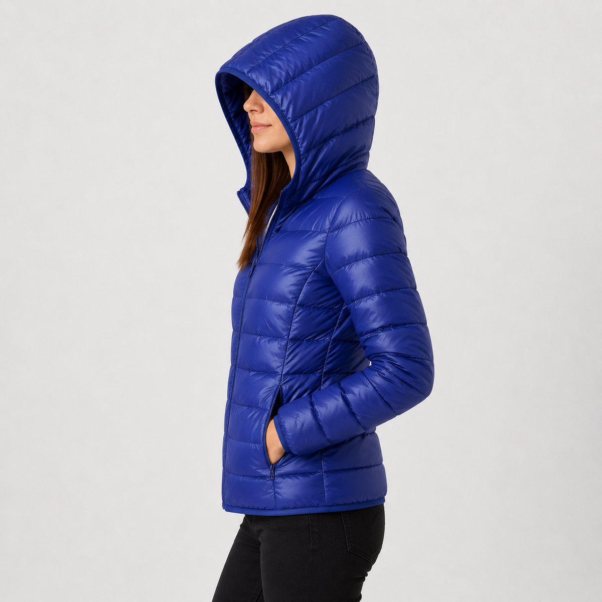 Women’s Padded Coat – Relaxed Fit Hooded Mid-Length Winter Jacket