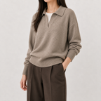 Women’s Retro Jumper – Casual Long Sleeve Knitted Pullover