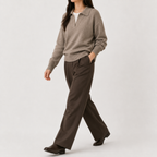 Women’s Retro Jumper – Casual Long Sleeve Knitted Pullover