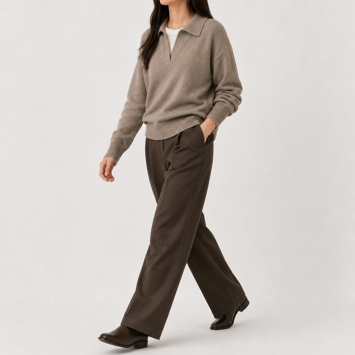 Women’s Retro Jumper – Casual Long Sleeve Knitted Pullover