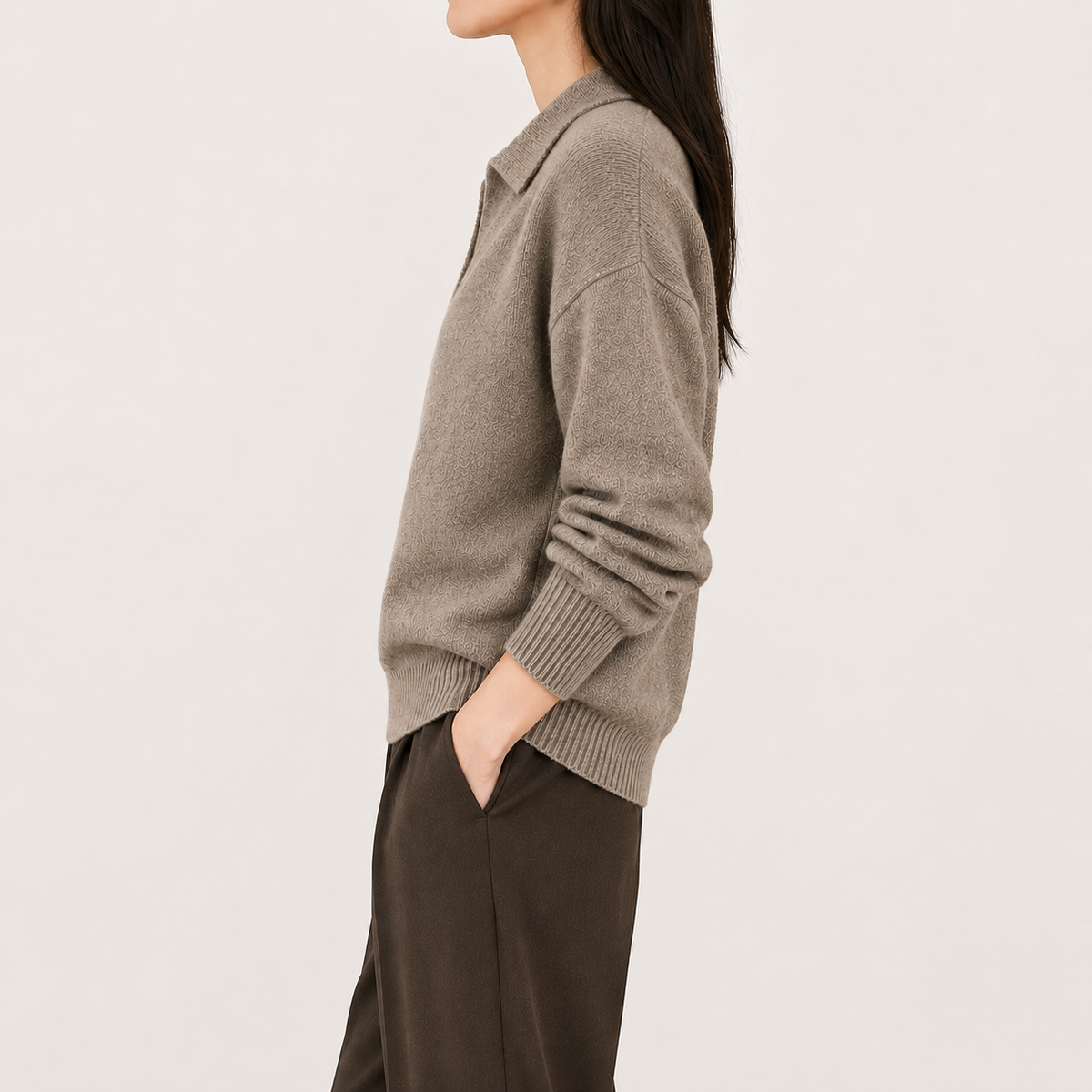 Women’s Retro Jumper – Casual Long Sleeve Knitted Pullover