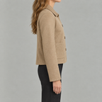 Women’s Short Coat – Retro Lapel Collared Cropped Jacket