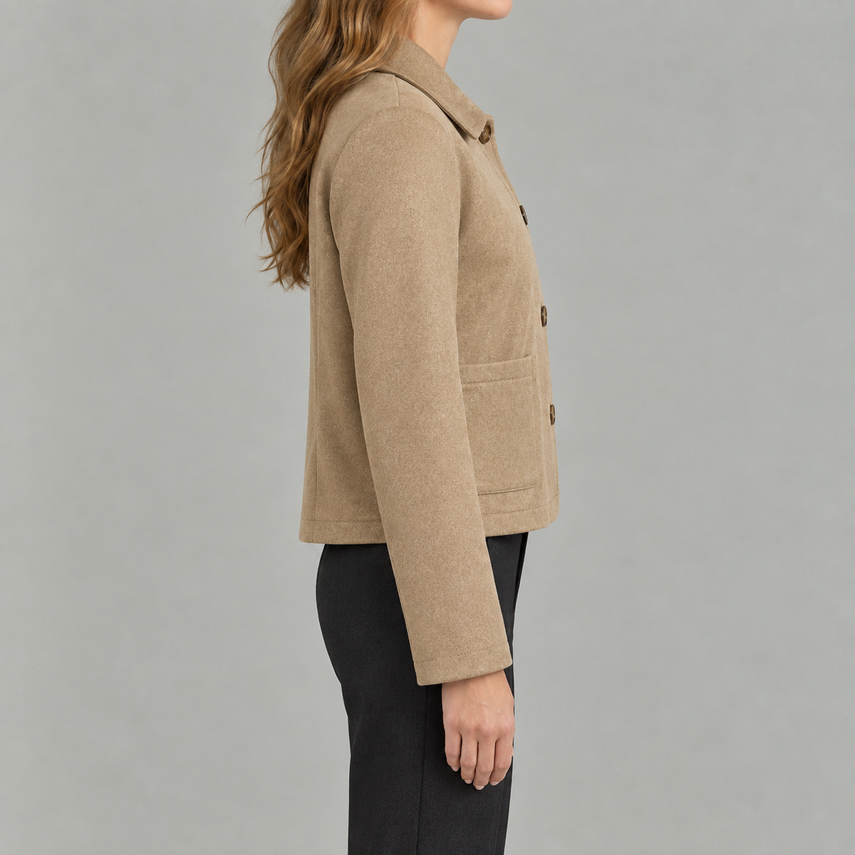 Women’s Short Coat – Retro Lapel Collared Cropped Jacket