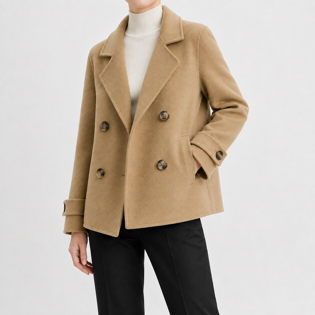 Women’s Short Trench Coat – Handmade Loose Fit Autumn Winter Jacket