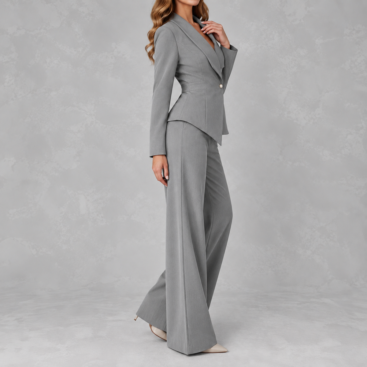 Women’s Suit – Tailored Blazer and Straight Leg Trousers Two-Piece Set
