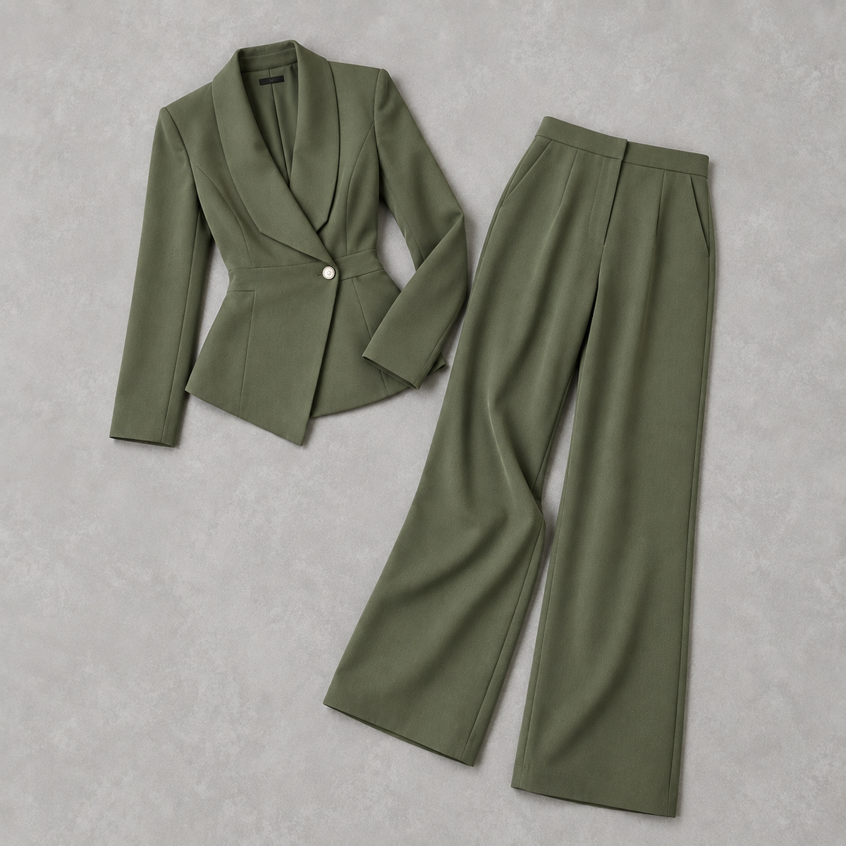 Women’s Suit – Tailored Blazer and Straight Leg Trousers Two-Piece Set