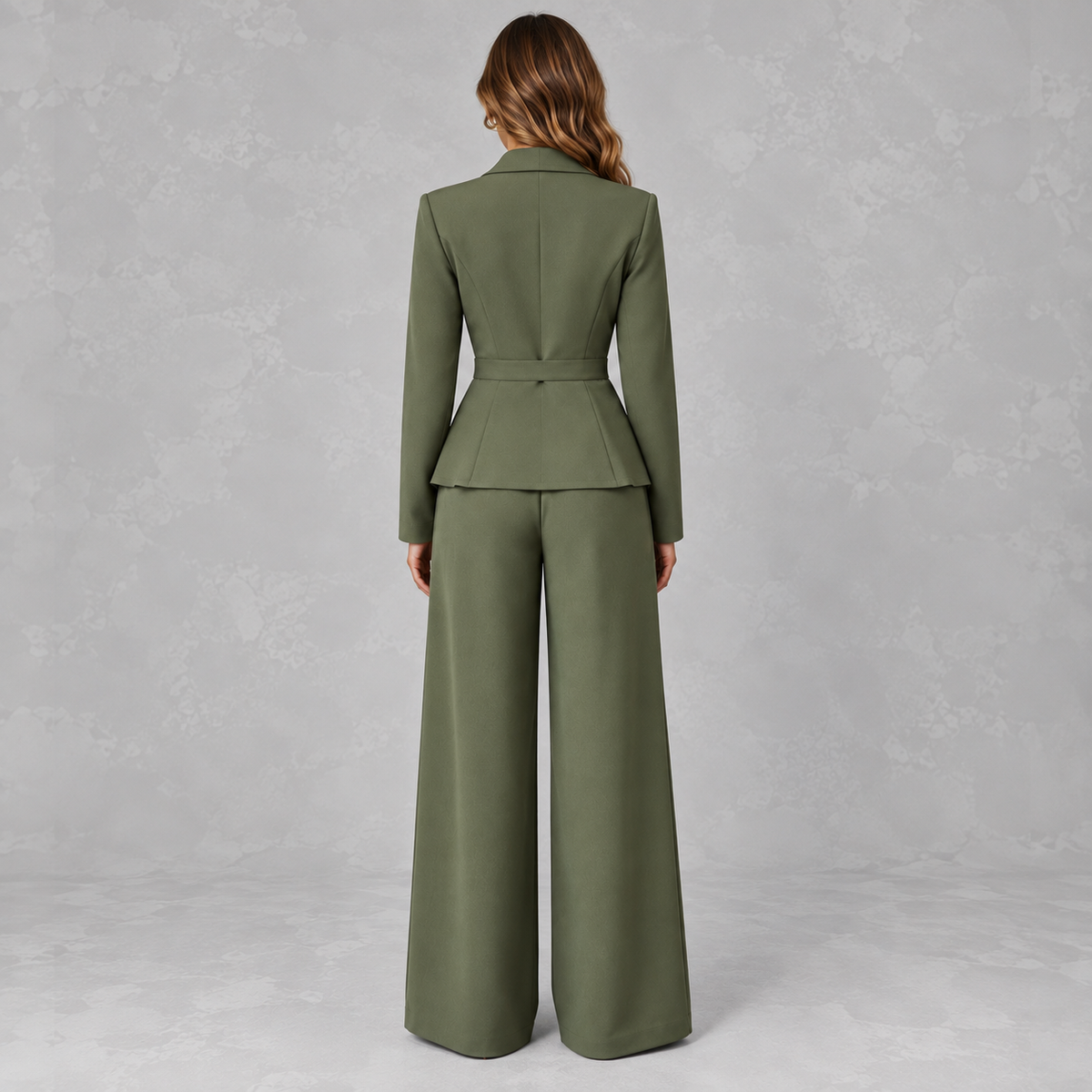 Women’s Suit – Tailored Blazer and Straight Leg Trousers Two-Piece Set