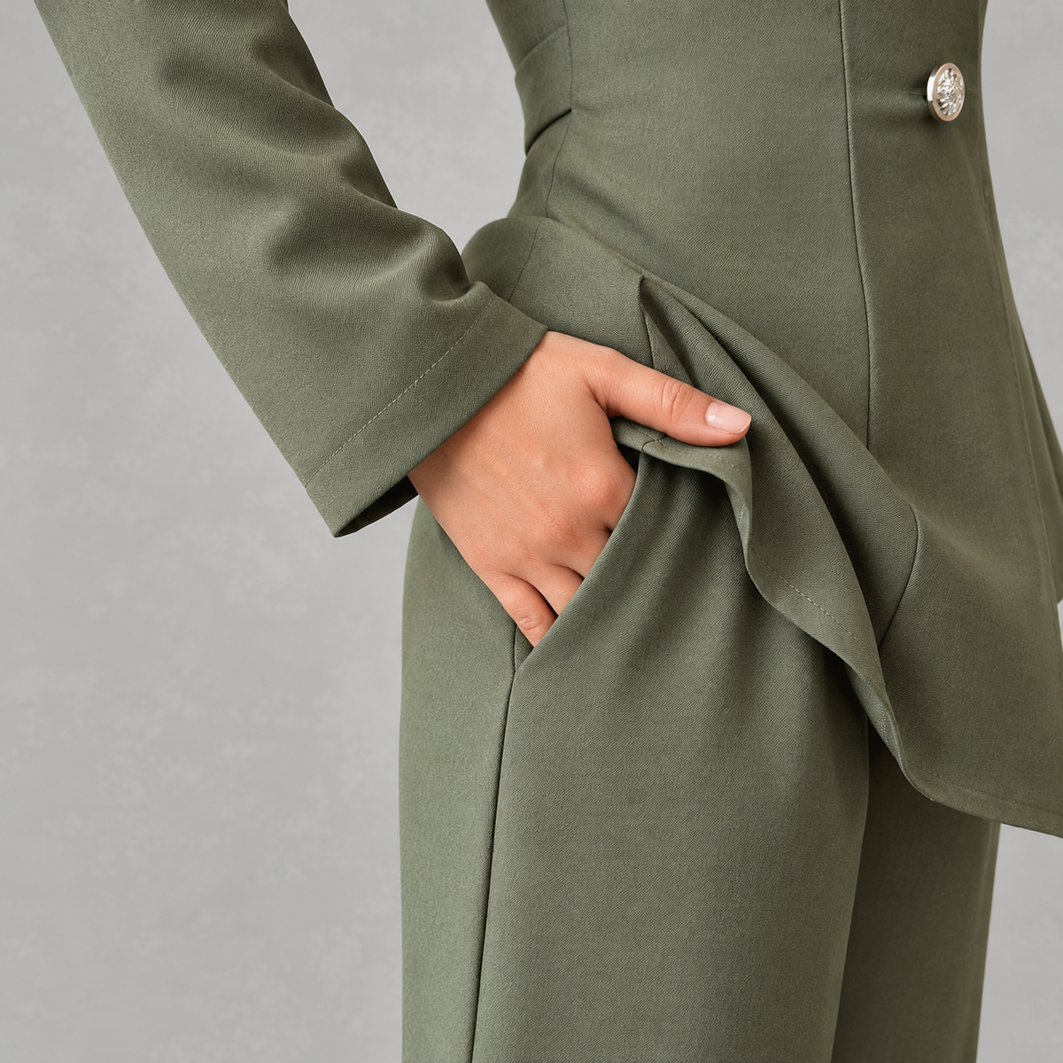 Women’s Suit – Tailored Blazer and Straight Leg Trousers Two-Piece Set