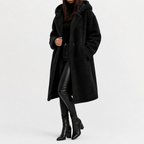 Women’s Teddy Coat – Longline Faux Fur Plush Winter Coat