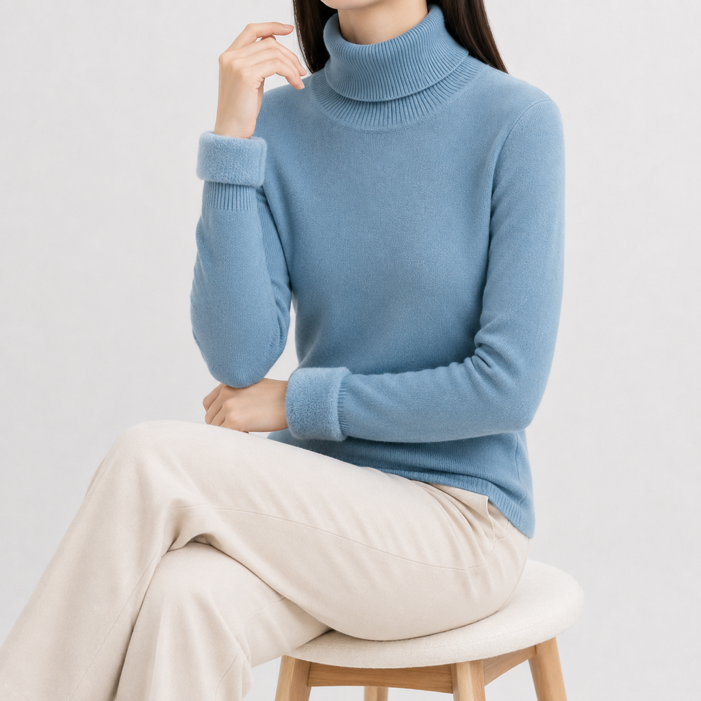 Women’s Thick Knit Jumper – Warm Long Sleeve Knitted Pullover Top