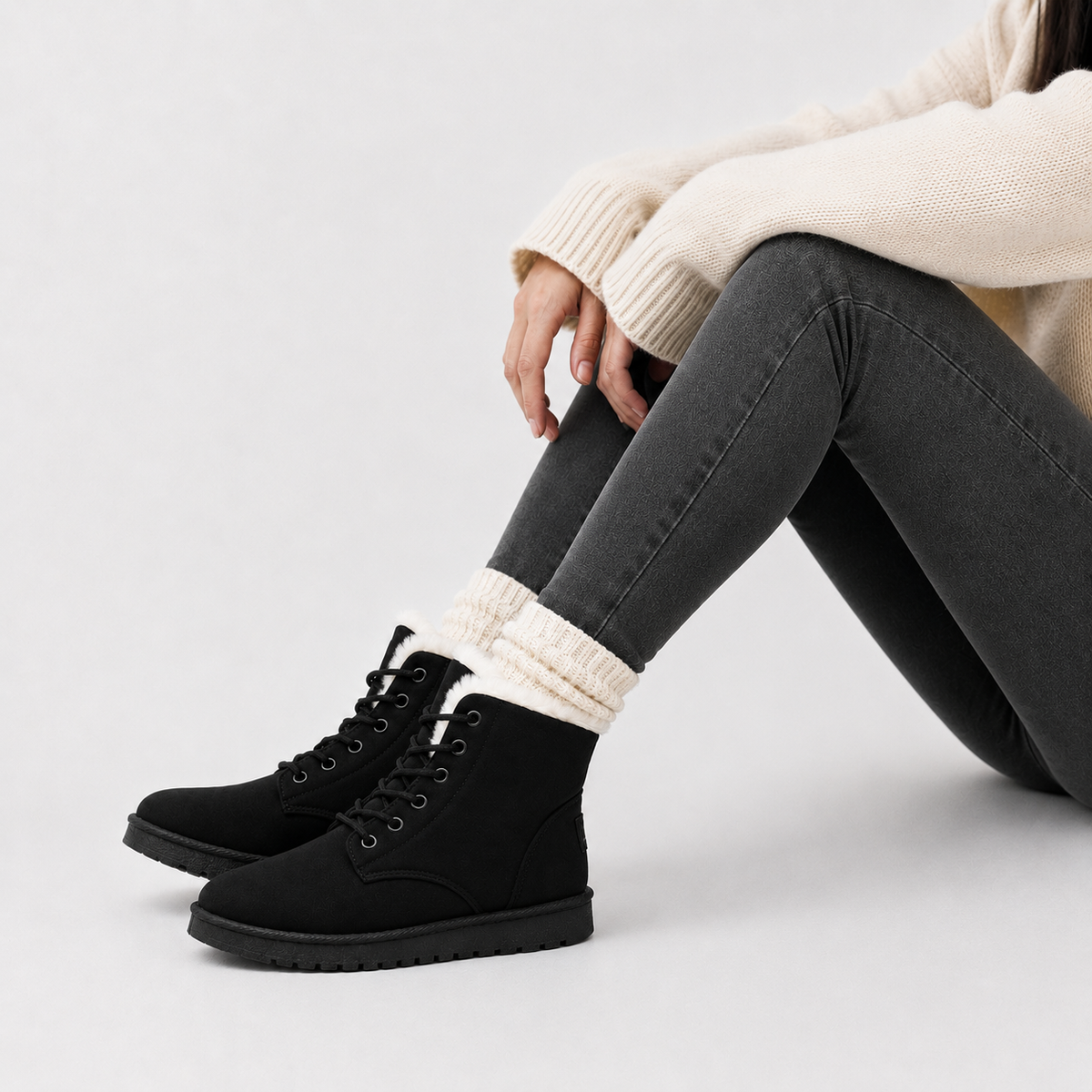 Women’s Snow Boots – Warm Ankle Winter Boots with Fleece Lining