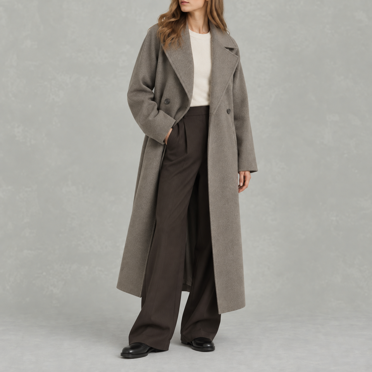 Women’s Wool Coat – Fitted Long Tailored Winter Coat