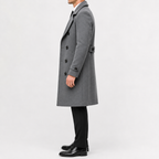 Men’s Trench Coat – Double Breasted Long Wool-Style Winter Overcoat