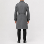 Men’s Trench Coat – Double Breasted Long Wool-Style Winter Overcoat