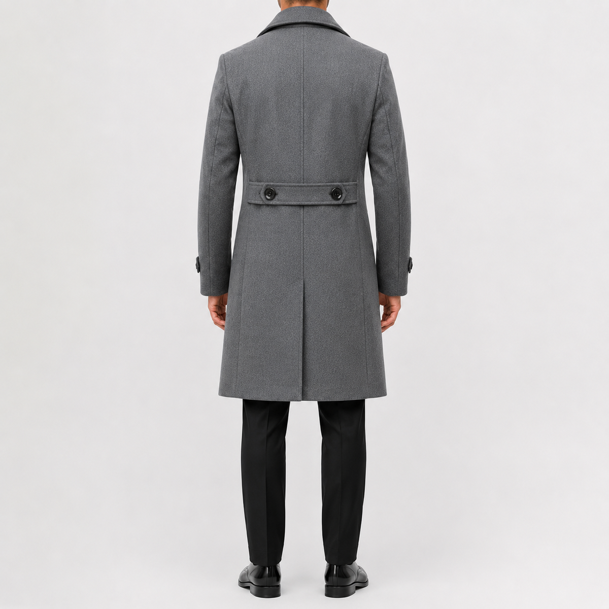 Men’s Trench Coat – Double Breasted Long Wool-Style Winter Overcoat