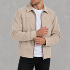 Men’s Casual Zip Jacket – Long Sleeve Collared Smart Casual Outerwear
