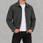 Men’s Casual Zip Jacket – Long Sleeve Collared Smart Casual Outerwear
