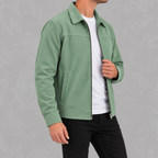 Men’s Casual Zip Jacket – Long Sleeve Collared Smart Casual Outerwear
