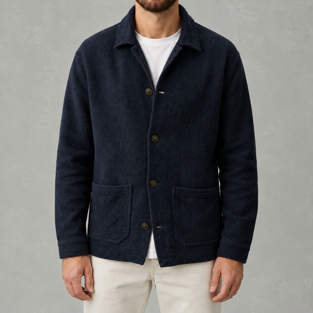 Men’s Knitted Cardigan – Lapel Collar Button Front Jumper for Autumn & Winter
