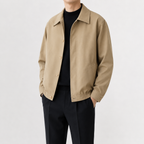 Men’s Overcoat – Relaxed Fit Cropped Casual Jacket for Autumn