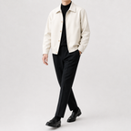 Men’s Overcoat – Relaxed Fit Cropped Casual Jacket for Autumn