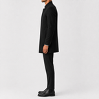 Men’s Overcoat – Slim Fit Solid Colour Long Coat for Smart Casual Wear