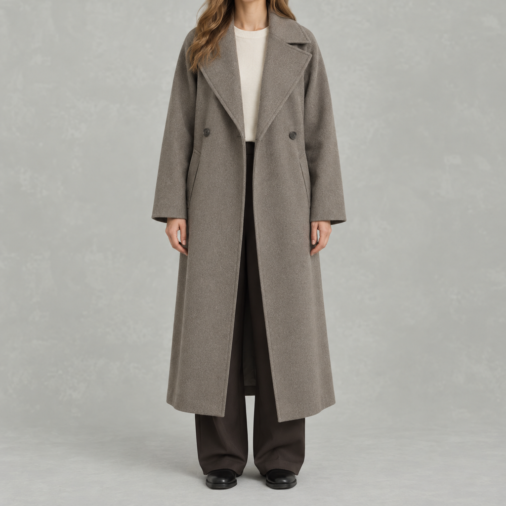 Women’s Wool Coat – Fitted Long Tailored Winter Coat