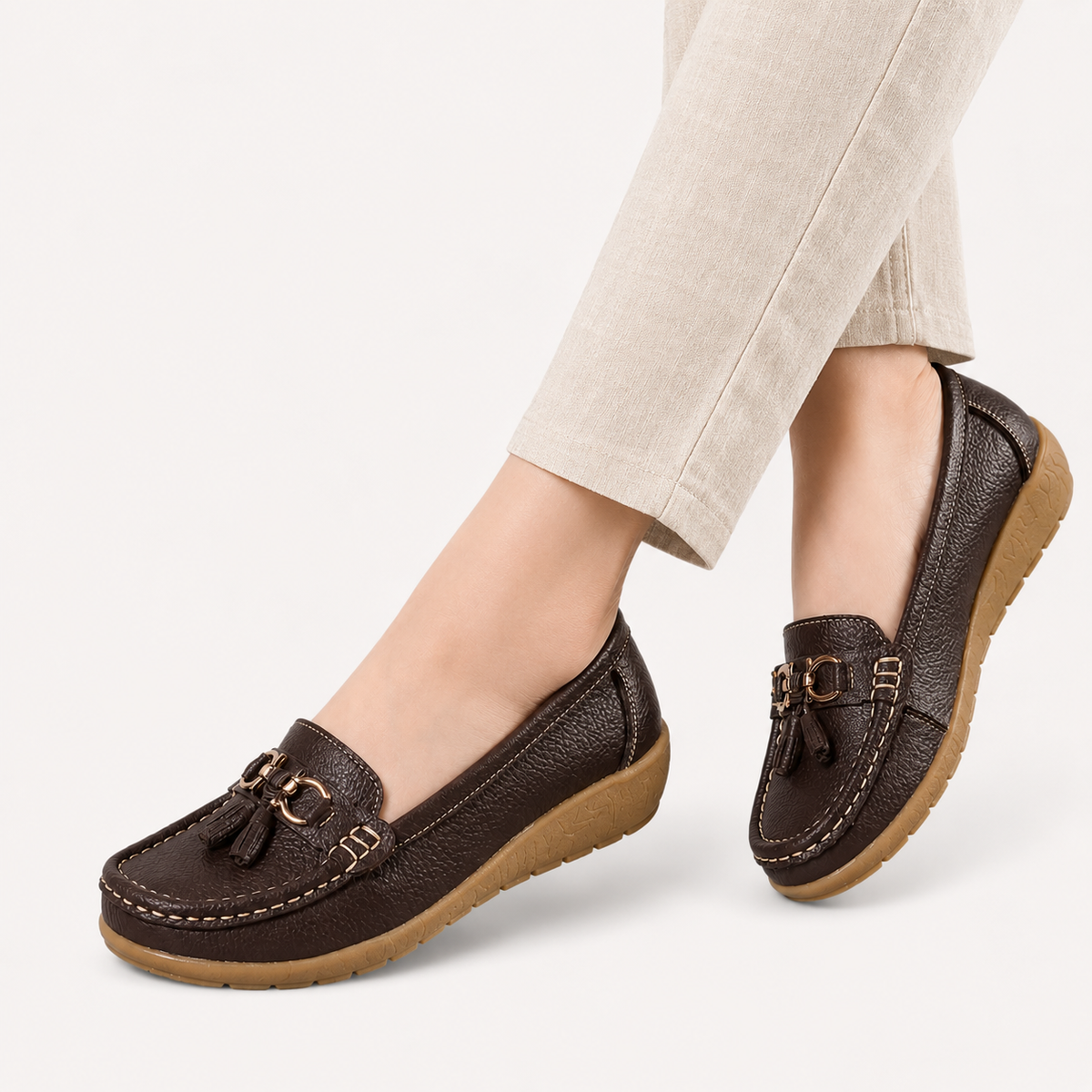 Women’s Wedge Loafers – Slip-On Soft Sole Casual Shoes