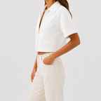 Women’s Cropped Jacket – Lightweight Short Autumn Jacket Shirt