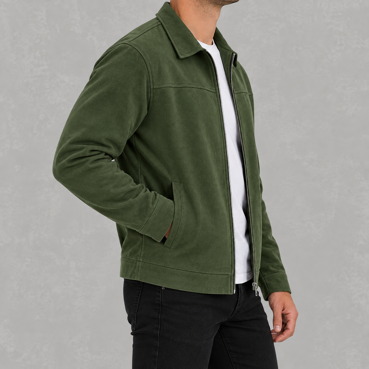 Men’s Casual Zip Jacket – Long Sleeve Collared Smart Casual Outerwear