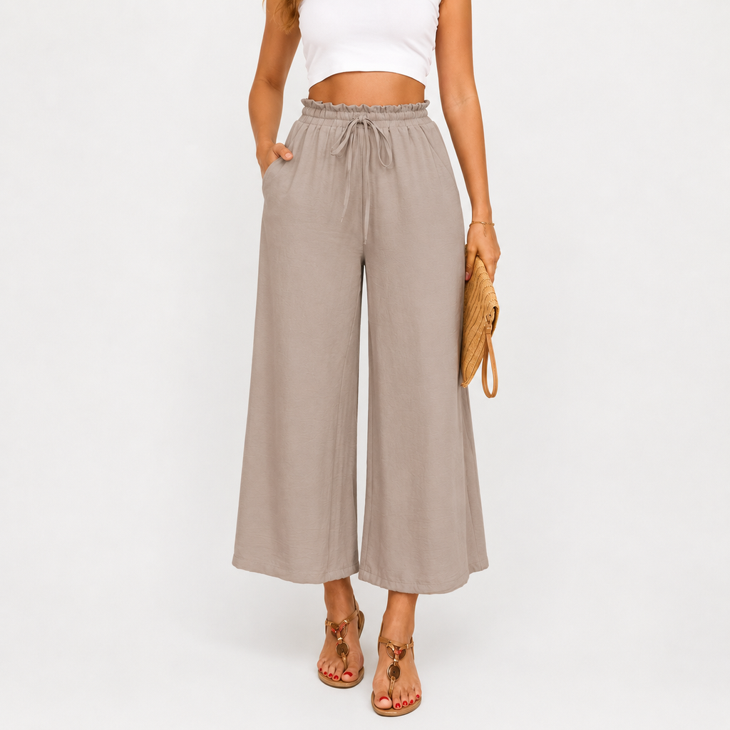 Women's Cropped Wide Leg Trousers