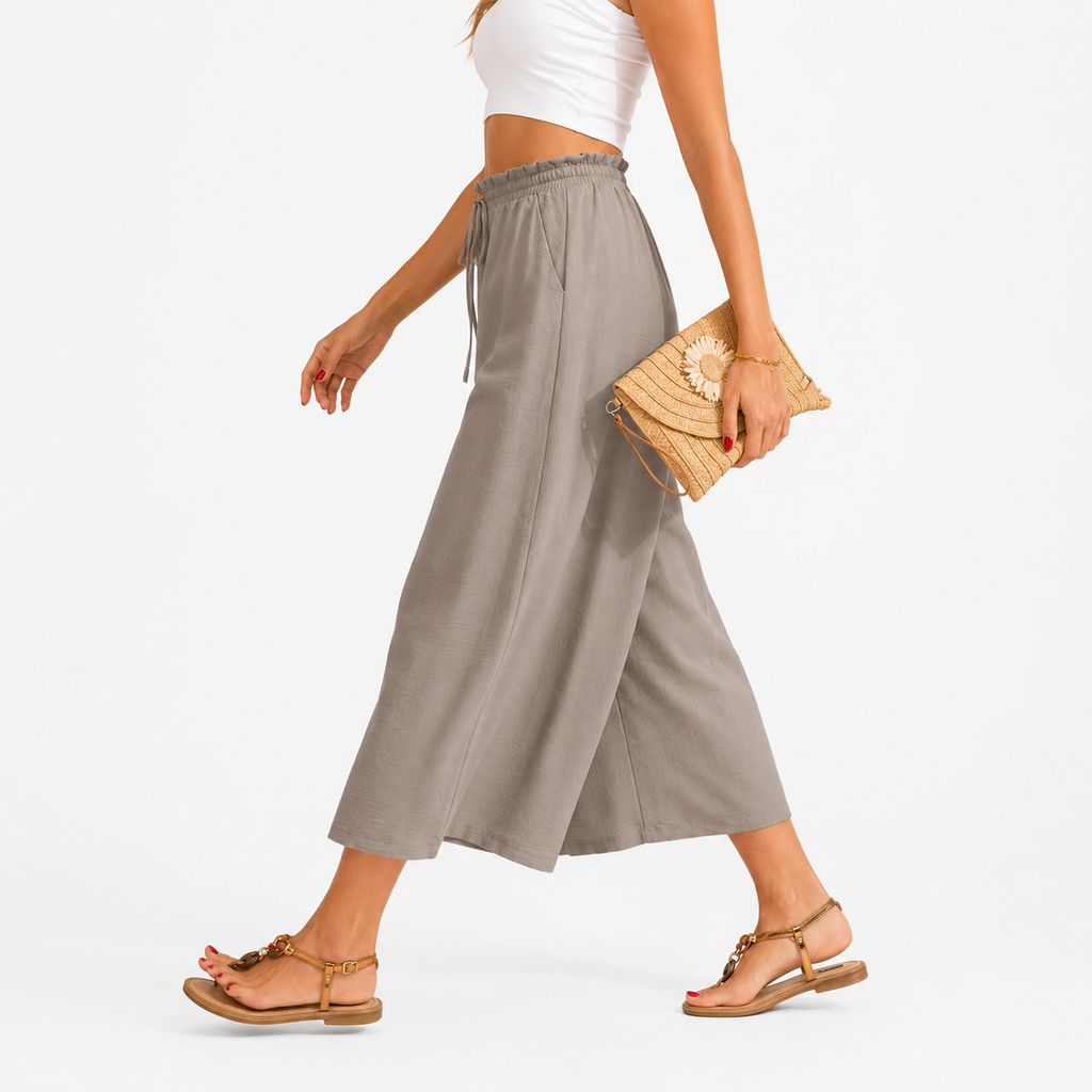 Women's Cropped Wide Leg Trousers