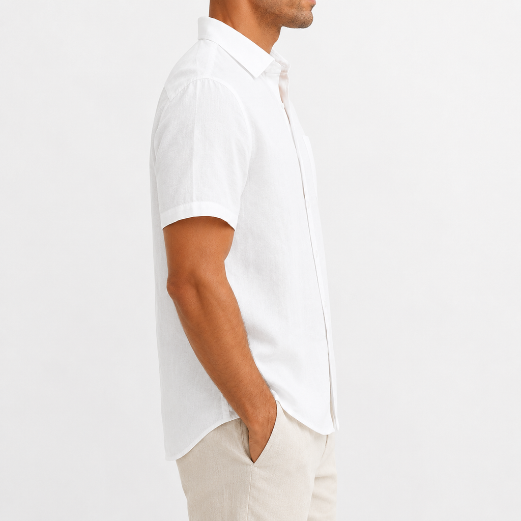 Men's Casual Short Sleeve Linen Shirt