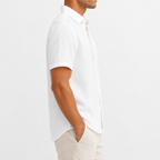 Men’s Linen Shirt – Short Sleeve Pure Linen Casual Summer Shirt